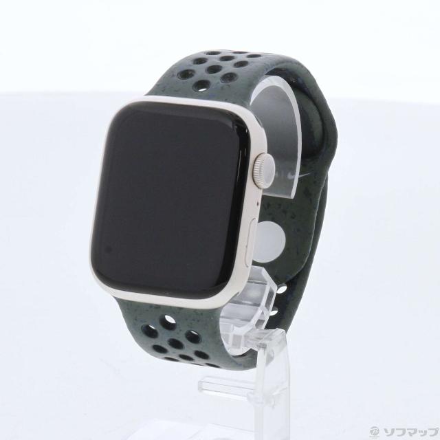 (中古)Apple Apple Watch Series 9 GPS 45mm スターライトアルミニウムケース カーゴカーキNikeスポーツバンド(196-ud)