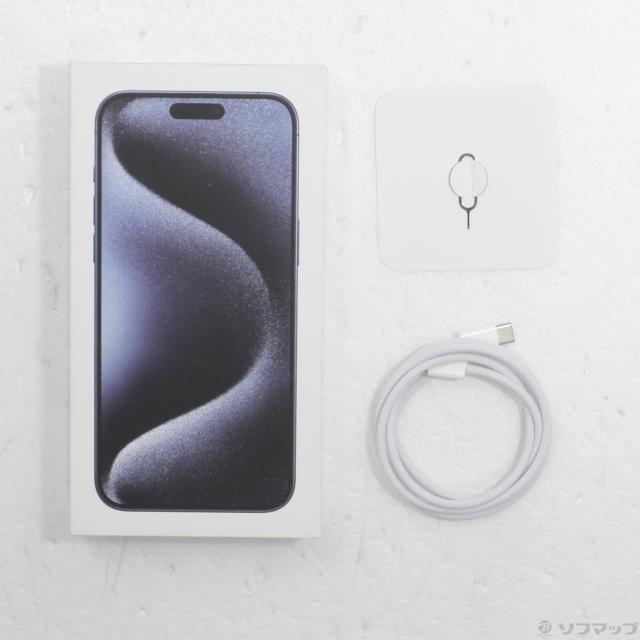 中古)Apple iPhone15 Pro Max 256GB ブルーチタニウム MU6T3J/A SIM