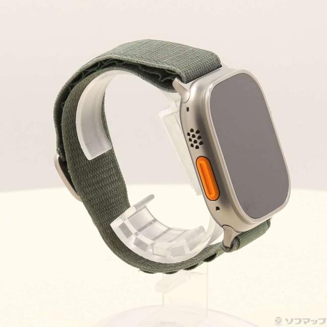 (中古)Apple Apple Watch Ultra GPS + Cellular 49mm チタニウムケース グリーンアルパインループ(377-ud)_3