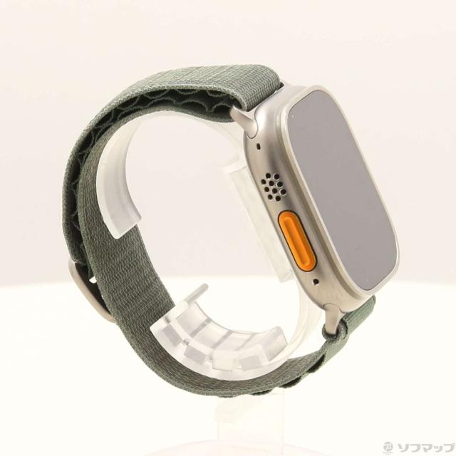 (中古)Apple Apple Watch Ultra GPS + Cellular 49mm チタニウムケース グリーンアルパインループ(349-ud)_3