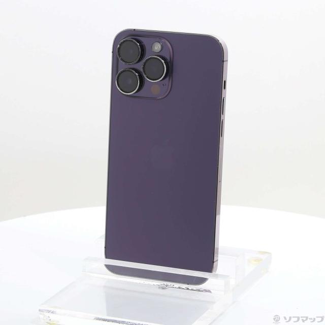 (中古)Apple iPhone14 Pro Max 256GB ディープパープル MQ9E3J/A SIMフリー (ネットワーク利用制限▲)(377-ud)