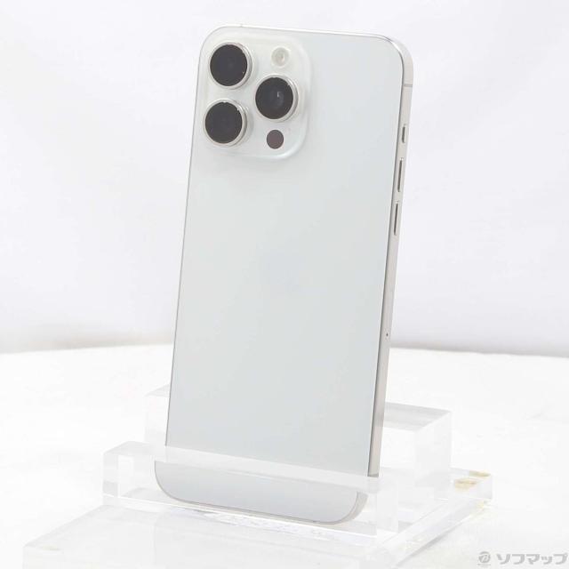 (中古)Apple iPhone15 Pro Max 256GB ホワイトチタニウム MU6Q3J/A SIMフリー(276-ud)