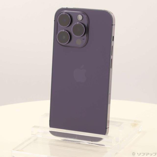 (中古)Apple iPhone14 Pro 128GB ディープパープル MQ0F3J/A SIMフリー(247-ud)
