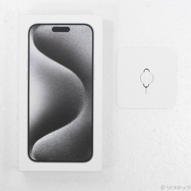 (中古)Apple iPhone15 Pro Max 256GB ホワイトチタニウム MU6Q3J/A SIMフリー(297-ud)