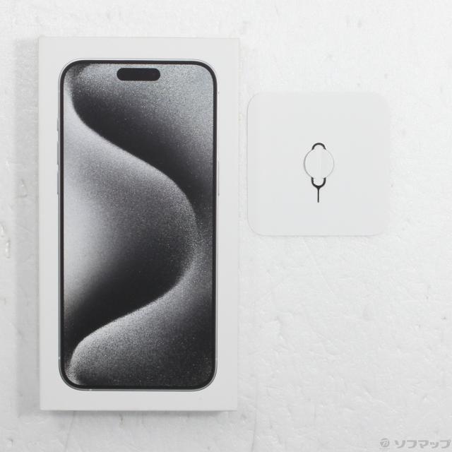 (中古)Apple iPhone15 Pro Max 256GB ホワイトチタニウム MU6Q3J/A SIMフリー(348-ud)