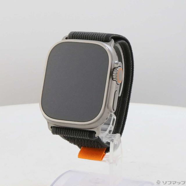 (中古)Apple Apple Watch Ultra GPS + Cellular 49mm チタニウムケース ブラック/グレイトレイルループ(377-ud)