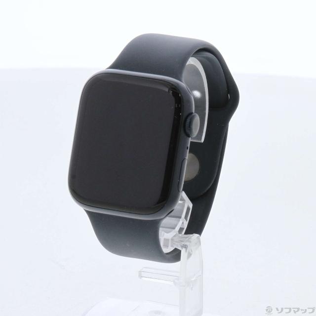 (中古)Apple Apple Watch Series 7 GPS 45mm ミッドナイトアルミニウムケース ミッドナイトスポーツバンド(251-ud)