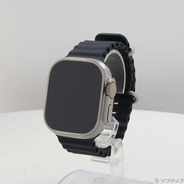 (中古)Apple Apple Watch Ultra GPS + Cellular 49mm チタニウムケース ミッドナイトオーシャンバンド(349-ud)