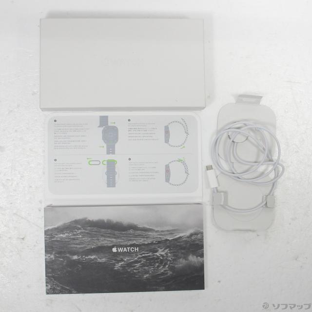 (中古)Apple Apple Watch Ultra GPS + Cellular 49mm チタニウムケース ミッドナイトオーシャンバンド(349-ud)_4
