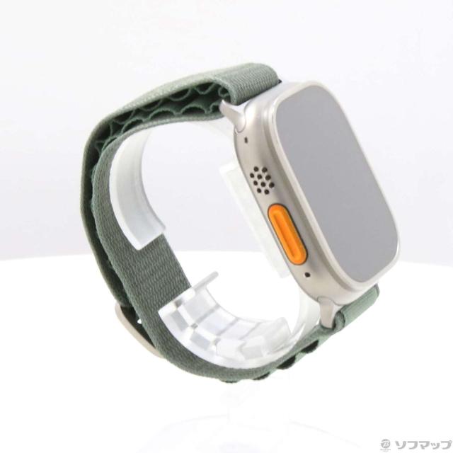 (中古)Apple Apple Watch Ultra GPS + Cellular 49mm チタニウムケース グリーンアルパインループ(344-ud)_3