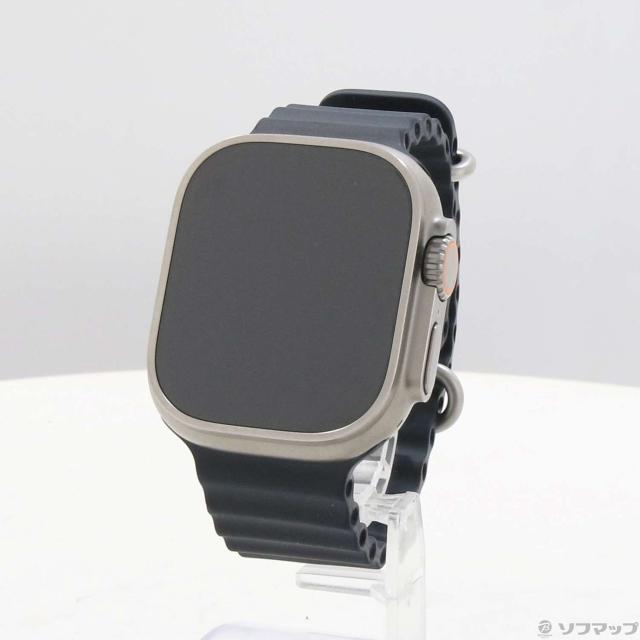 (中古)Apple Apple Watch Ultra GPS + Cellular 49mm チタニウムケース ミッドナイトオーシャンバンド(349-ud)