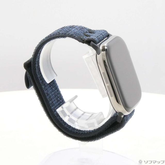 (中古)Apple Apple Watch Series 10 GPS + Cellular 46mm ナチュラルチタニウムケース ブラック/ブルーNikeスポーツループ(344-ud)_3