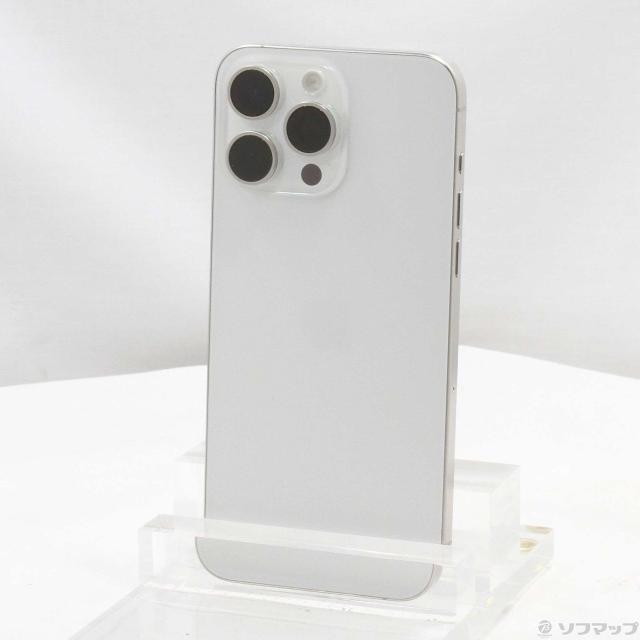 (中古)Apple iPhone15 Pro Max 256GB ホワイトチタニウム MU6Q3J/A SIMフリー(295-ud)