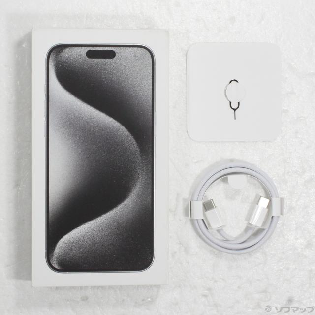 (中古)Apple iPhone15 Pro Max 256GB ホワイトチタニウム MU6Q3J/A SIMフリー(295-ud)