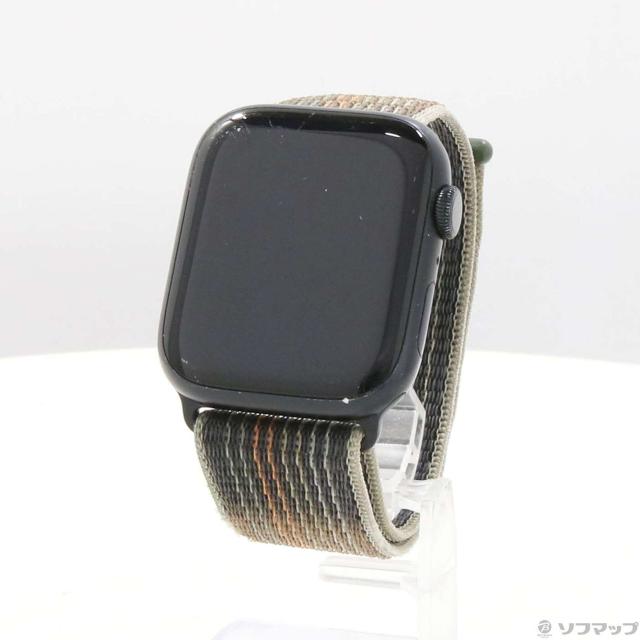 (中古)Apple Apple Watch Series 8 GPS 45mm ミッドナイトアルミニウムケース ミッドナイトスポーツループ(344-ud)