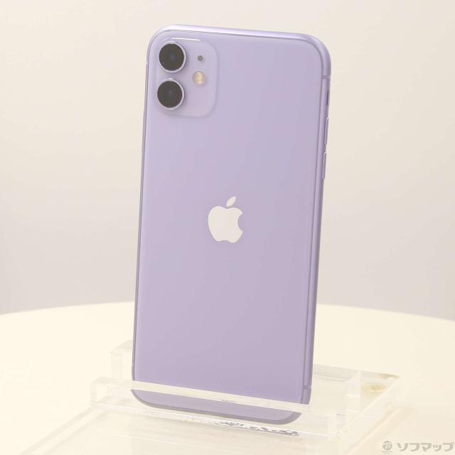 中古)Apple iPhone11 128GB パープル MWM52J/A SIMフリー(297-ud 