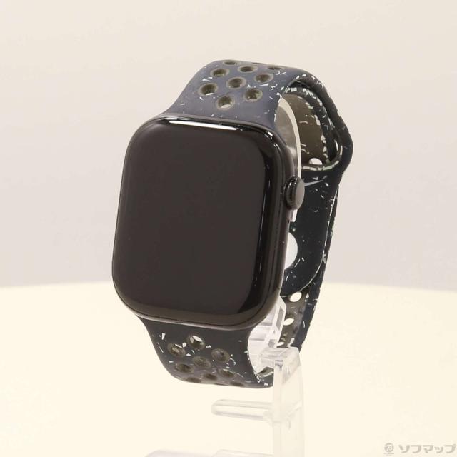 (中古)Watch Series 10 GPS + Cellular 46mm ジェットブラックアルミニウムケース ミッドナイトスカイNikeスポーツバンド(198-ud)