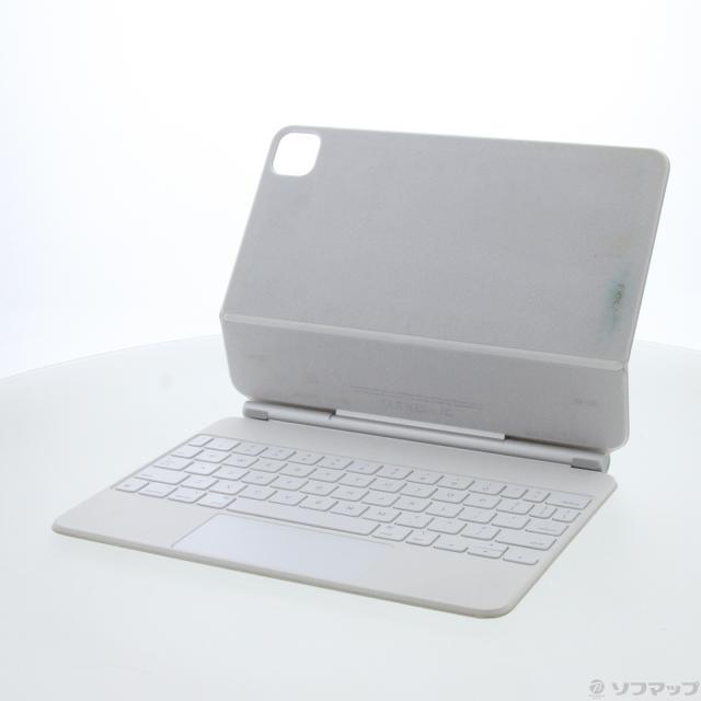(中古)Apple 11インチ iPad Pro(第3/2/1世代)、10.9インチ iPad Air(第4世代)用 Magic Keyboard - 英語(US) ホワイト MJQJ3LL/A(258-ud)