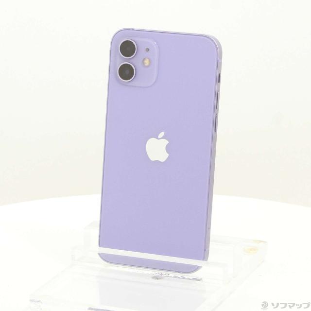(中古)Apple iPhone12 128GB パープル MJNJ3J/A SIMフリー(344-ud)