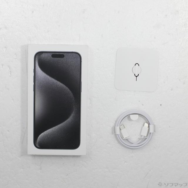 (中古)Apple iPhone15 Pro Max 256GB ブラックチタニウム MU6P3J/A SIMフリー(348-ud)