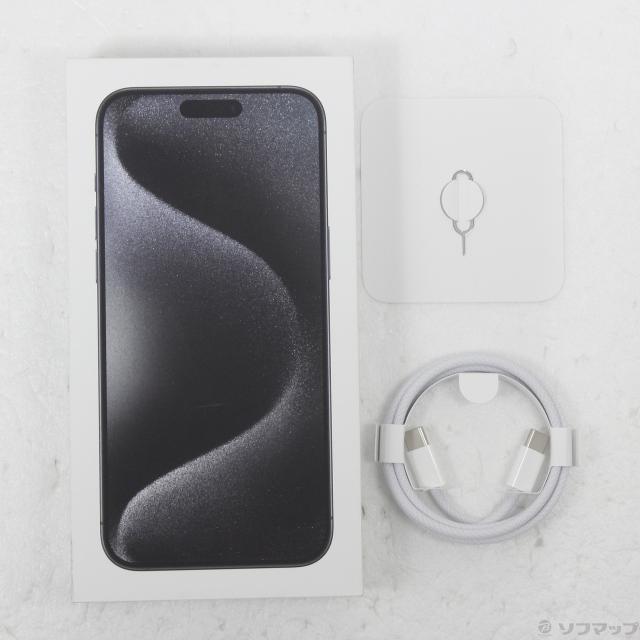 (中古)Apple iPhone15 Pro Max 256GB ブラックチタニウム MU6P3J/A SIMフリー(251-ud)