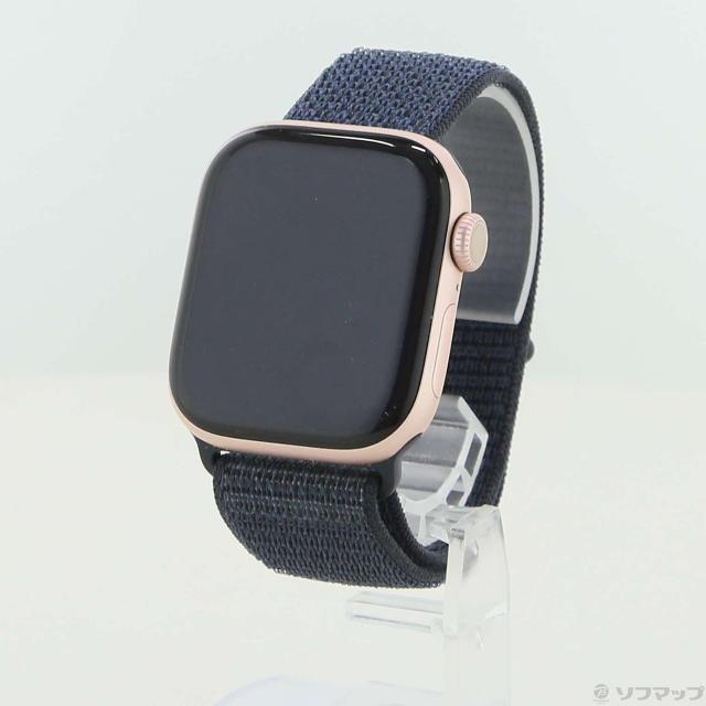 (中古)Apple Apple Watch Series 10 GPS 42mm ローズゴールドアルミニウムケース アンカーブルースポーツループ(262-ud)