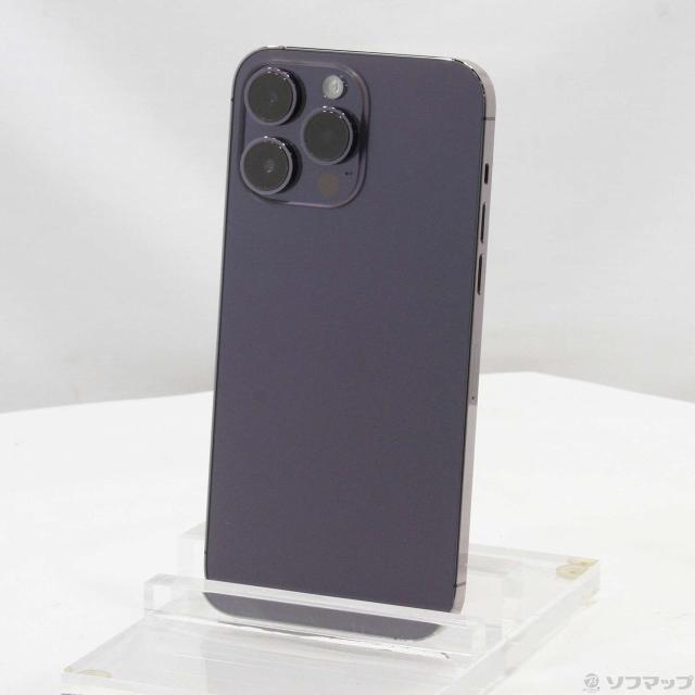 (中古)Apple iPhone14 Pro Max 128GB ディープパープル MQ993J/A SIMフリー(348-ud)