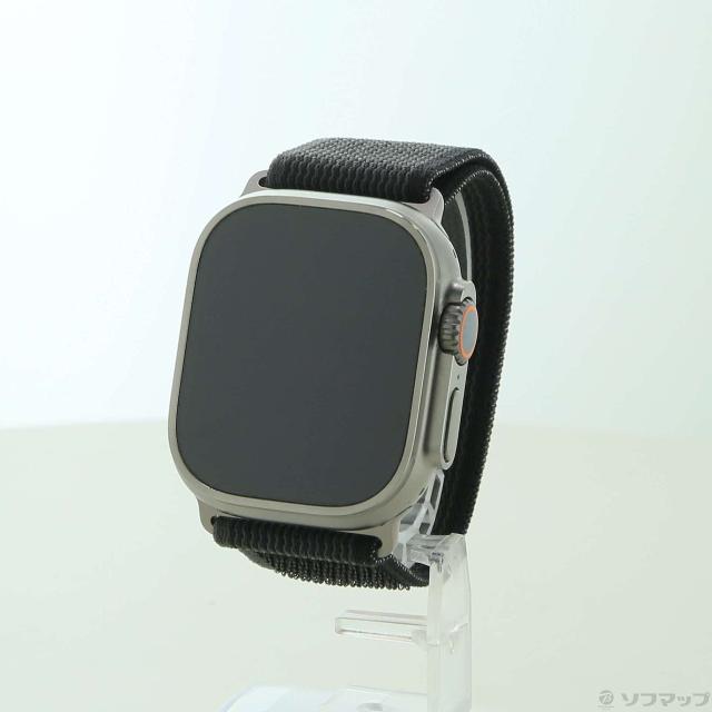 (中古)Apple Apple Watch Ultra GPS + Cellular 49mm チタニウムケース ブラック/グレイトレイルループ(349-ud)