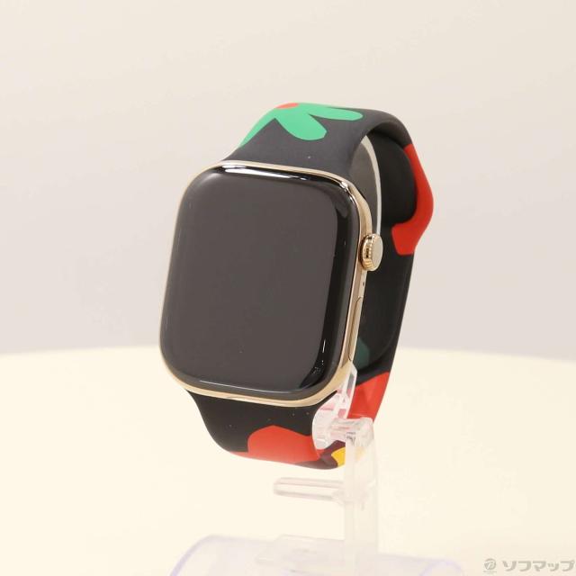 (中古)Watch Series 10 GPS + Cellular 46mm ゴールドチタニウムケース Black Unityスポーツバンド ユニティブルーム(262-ud)