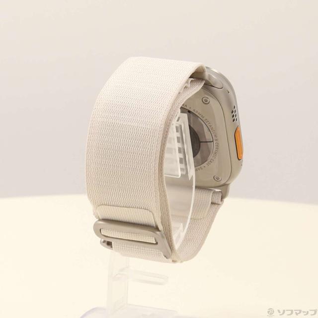 (中古)Apple Apple Watch Ultra GPS + Cellular 49mm チタニウムケース スターライトアルパインループ(344-ud)_2