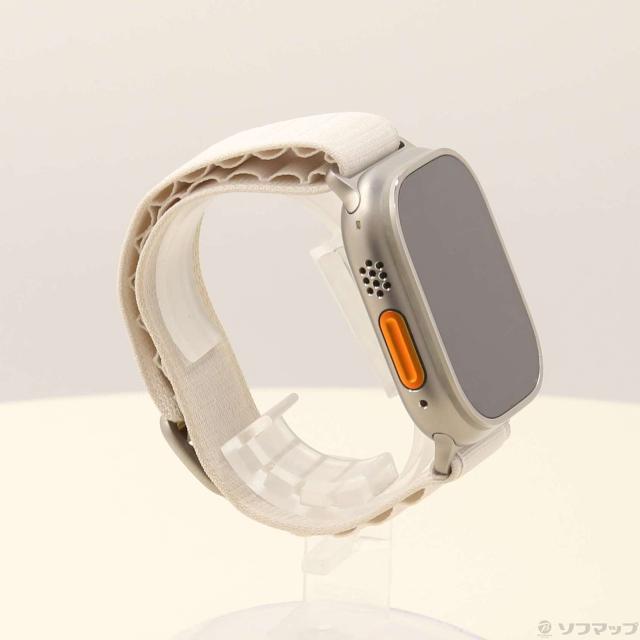 (中古)Apple Apple Watch Ultra GPS + Cellular 49mm チタニウムケース スターライトアルパインループ(344-ud)_3