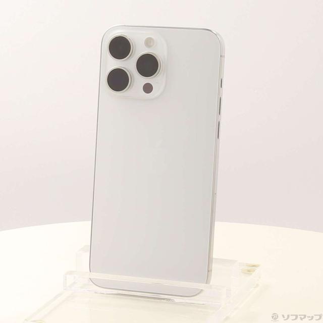 (中古)Apple iPhone15 Pro Max 256GB ホワイトチタニウム MU6Q3J/A SIMフリー(269-ud)