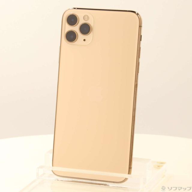(中古)Apple iPhone11 Pro Max 64GB ゴールド MWHG2J/A SIMフリー(295-ud)