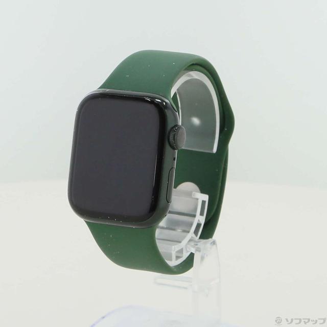 (中古)Apple Apple Watch Series 7 GPS 41mm グリーンアルミニウムケース クローバースポーツバンド(344-ud)