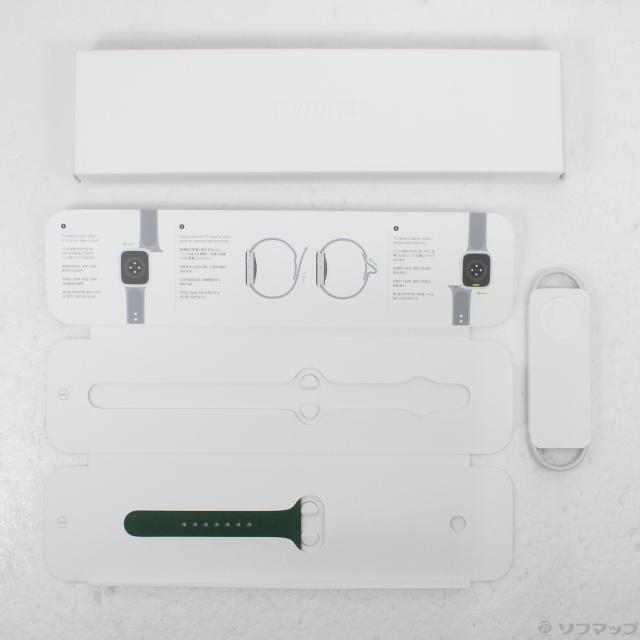 (中古)Apple Apple Watch Series 7 GPS 41mm グリーンアルミニウムケース クローバースポーツバンド(344-ud)_4