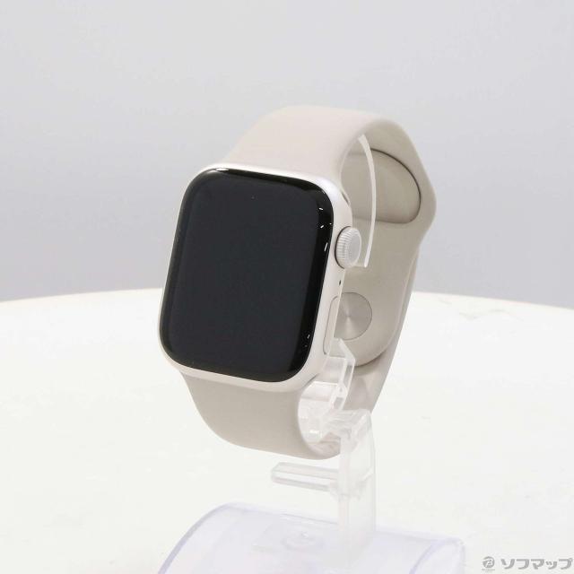 (中古)Apple Apple Watch Series 9 GPS 41mm スターライトアルミニウムケース スターライトスポーツバンド(196-ud)