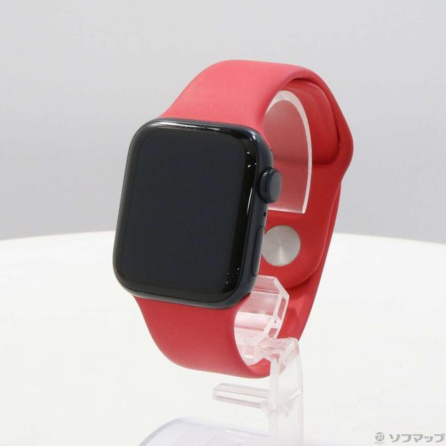 (中古)Apple Apple Watch SE 第2世代 GPS 40mm ミッドナイトアルミニウムケース レッドスポーツバンド(305-ud)