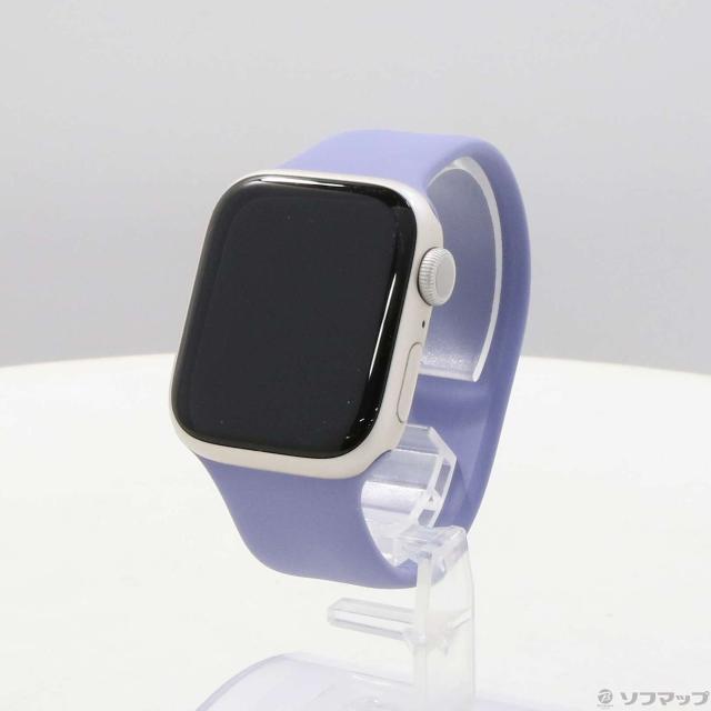 (中古)Apple Apple Watch Series 7 GPS 41mm スターライトアルミニウムケース イングリッシュラベンダーソロループ(276-ud)