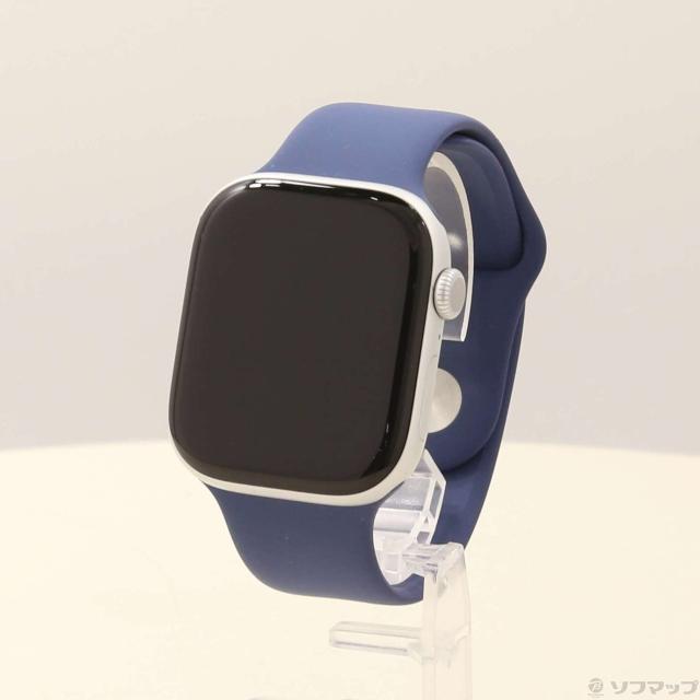 (中古)Apple Apple Watch Series 10 GPS + Cellular 46mm シルバーアルミニウムケース デニムスポーツバンド(297-ud)