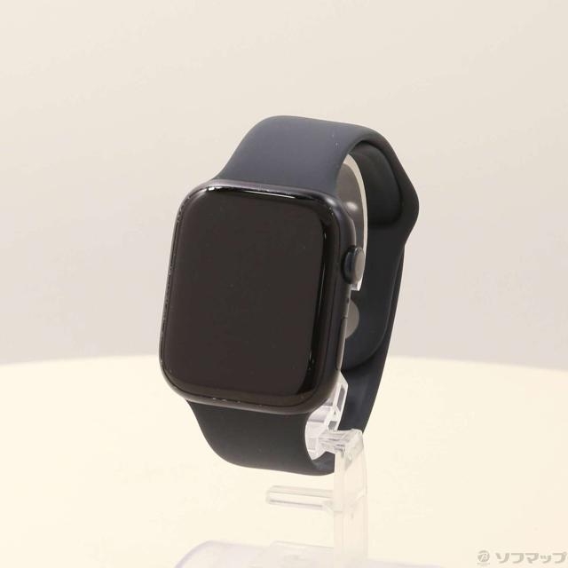 (中古)Apple Apple Watch Series 9 GPS 45mm ミッドナイトアルミニウムケース ミッドナイトスポーツバンド(198-ud)