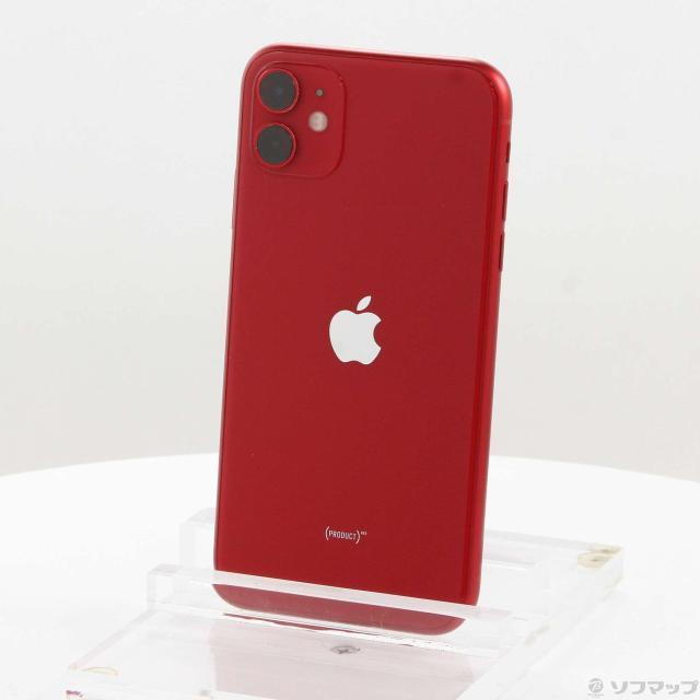 (中古)Apple iPhone11 64GB プロダクトレッド MWLV2J/A SIMフリー(377-ud)