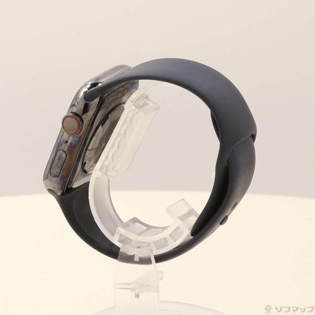 (中古)Apple Apple Watch Series 7 GPS + Cellular 45mm グラファイトステンレススチールケース ミッドナイトスポーツバンド(377-ud)_1