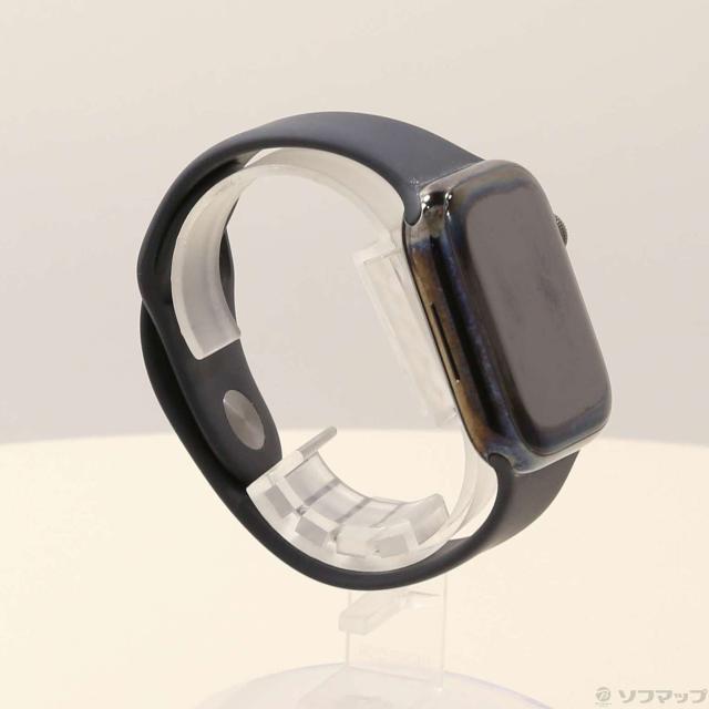 (中古)Apple Apple Watch Series 7 GPS + Cellular 45mm グラファイトステンレススチールケース ミッドナイトスポーツバンド(377-ud)_3