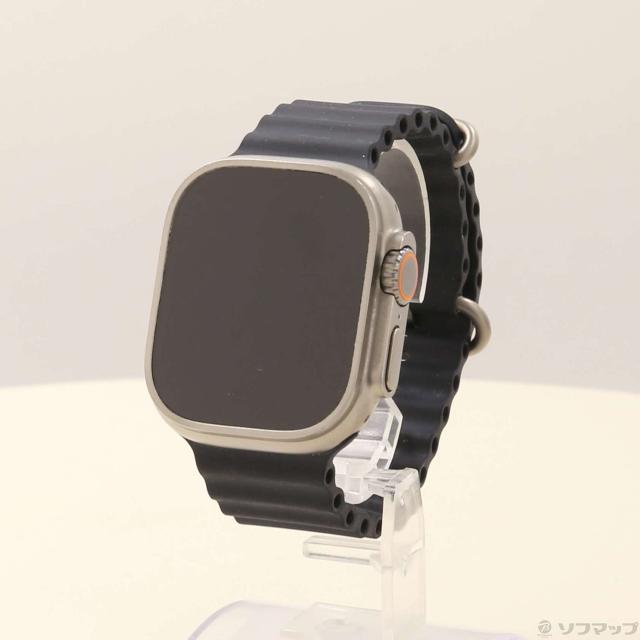 (中古)Apple Apple Watch Ultra GPS + Cellular 49mm チタニウムケース ミッドナイトオーシャンバンド(344-ud)