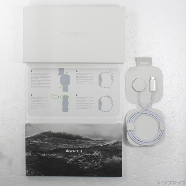 (中古)Apple Apple Watch Ultra GPS + Cellular 49mm チタニウムケース ミッドナイトオーシャンバンド(344-ud)_4