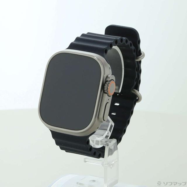 (中古)Apple Apple Watch Ultra GPS + Cellular 49mm チタニウムケース ミッドナイトオーシャンバンド(377-ud)
