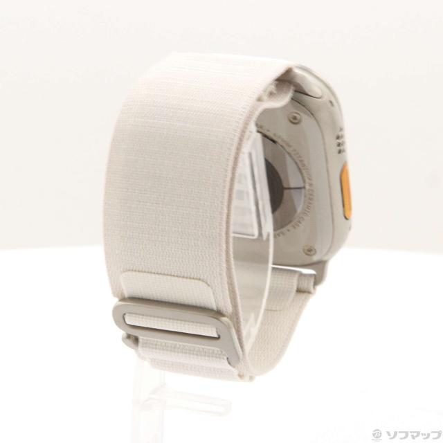 (中古)Apple Apple Watch Ultra GPS + Cellular 49mm チタニウムケース スターライトアルパインループ(352-ud)_2