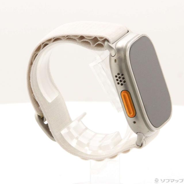 (中古)Apple Apple Watch Ultra GPS + Cellular 49mm チタニウムケース スターライトアルパインループ(352-ud)_3