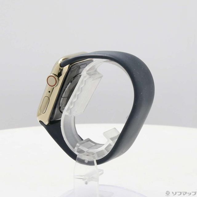 (中古)Apple Apple Watch Series 9 GPS + Cellular 45mm ゴールドステンレススチールケース ミッドナイトソロループ(344-ud)_1