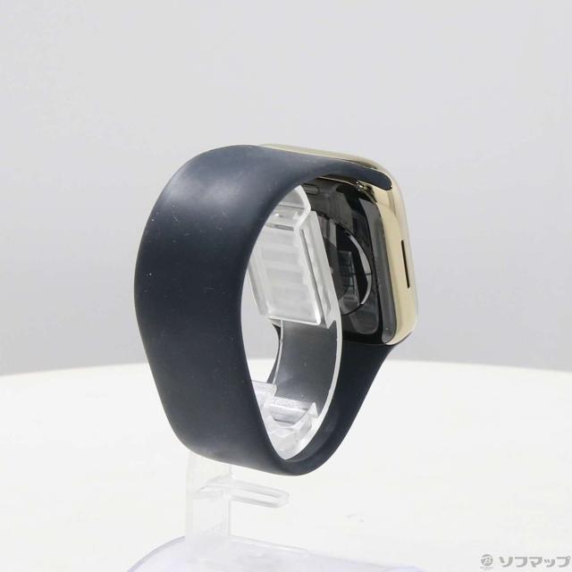(中古)Apple Apple Watch Series 9 GPS + Cellular 45mm ゴールドステンレススチールケース ミッドナイトソロループ(344-ud)_2